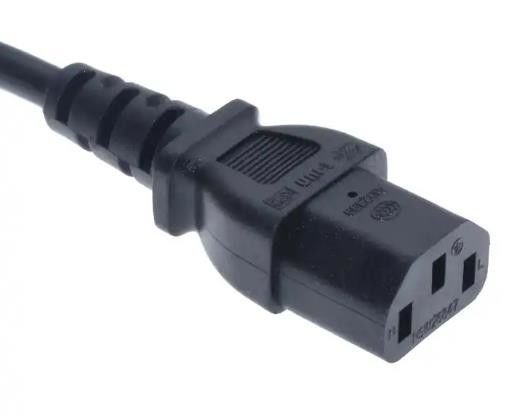 প্লাগ ইউরোপীয় AC পাওয়ার কর্ড 250V লাইটওয়েট স্ট্রেইট IEC C13 পাওয়ার কর্ড