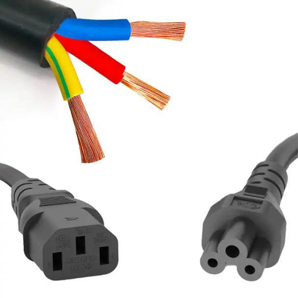 প্লাগ ইউরোপীয় AC পাওয়ার কর্ড 250V লাইটওয়েট স্ট্রেইট IEC C13 পাওয়ার কর্ড