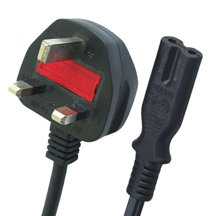 IEC UK AC পাওয়ার কর্ড 1.5M 3 প্রং প্লাগ মেইন লিড কেবল 5Ft