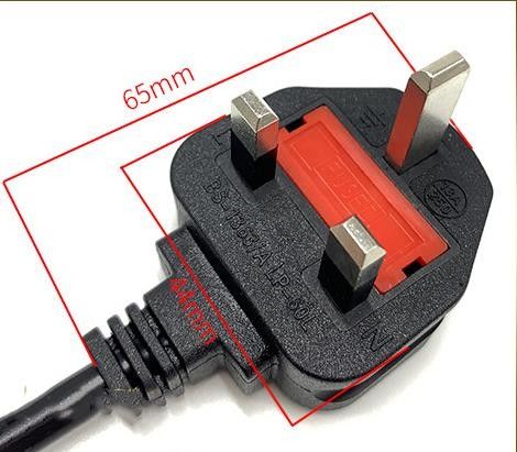 IEC UK AC পাওয়ার কর্ড 1.5M 3 প্রং প্লাগ মেইন লিড কেবল 5Ft