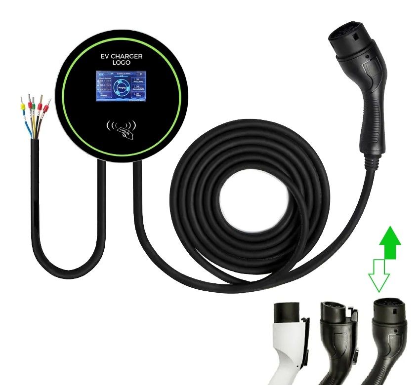7kw 11kw 22kw এসি ইভি চার্জার টাইপ 2 ওয়ালবক্স দ্রুত বৈদ্যুতিক যানবাহন গাড়ি চার্জিং স্টেশন