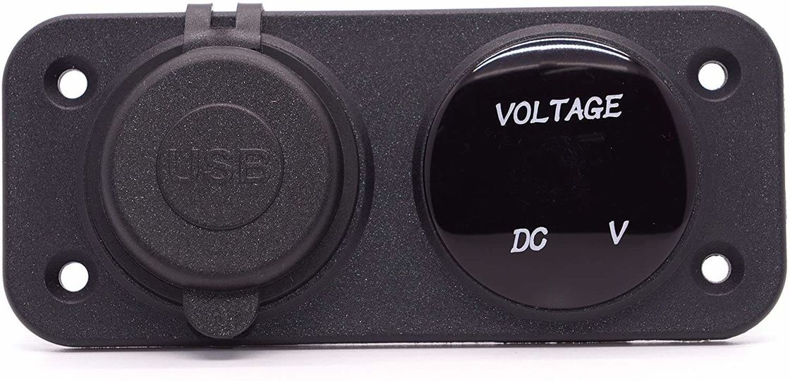 DC 12V 24V LED ডিজিটাল ভোল্টমিটার ডুয়াল ইউএসবি আউটলেট পাওয়ার সকেট প্যানেল 3.1A চার্জার