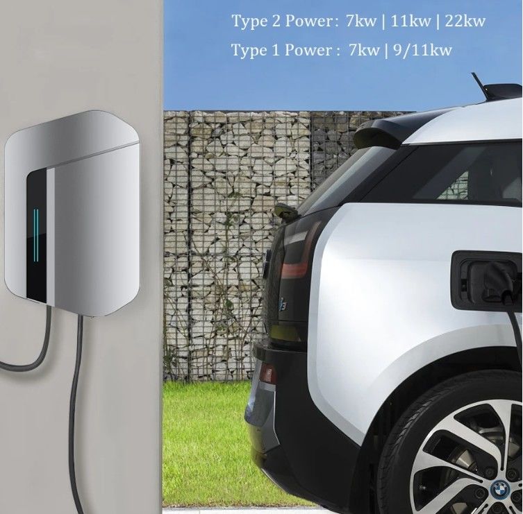বাণিজ্যিক এসি ওয়ালবক্স চার্জার 7kw Ocpp1.6 Ac Ev Wallbox TESLA NACS এর জন্য বৈদ্যুতিক গাড়ির চার্জিং স্টেশন